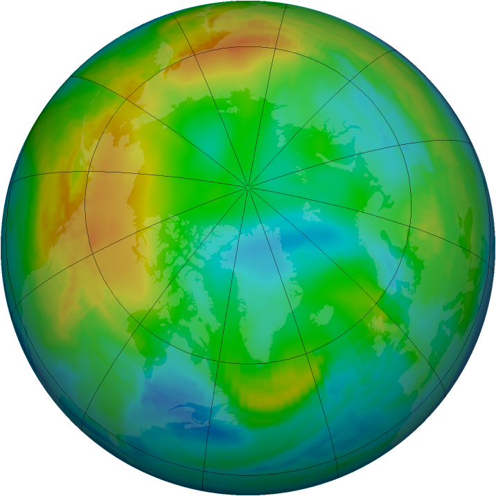 Arctic ozone map for 12 December 1983